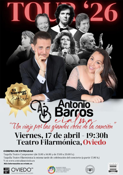 Cartel del concierto Grandes voces de la canción de Antonio Barros e iAlma