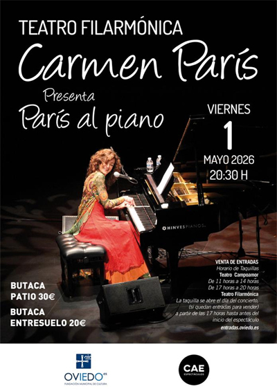 Cartel del concierto París al piano de Carmen París