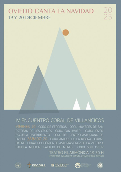 Cartel del concierto Oviedo Canta la Navidad: IV Encuentro Coral de villancicos